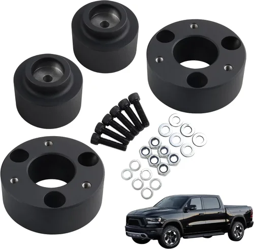 Vista 9 de Kit de elevación y nivelación frontal de 2.5 pulgadas (6.35 cm) para Ram 1500 4WD 4X4, 2009-2022, Espaciadores de puntal delantero de 2.5 pulgadas