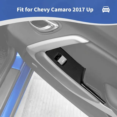 Vista 4 de RT-TCZ Para Camaro Interruptor de Ventana Eléctrica Panel Trim Cubierta Fibra de Carbono para Chevy Camaro 2017-2024 Fibra de Carbono Accesorios