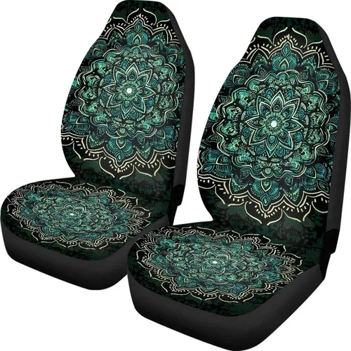 Vista 10 de 2 fundas para asientos delanteros del auto únicamente, diseño 3D colorido y floral para mujeres, accesorios de ajuste universal