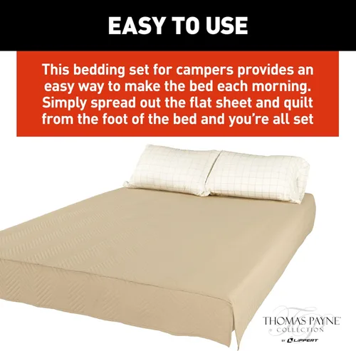 Vista 7 de Easy Zzzs - Juego de ropa de cama para caravana, tamaño King, color marrón