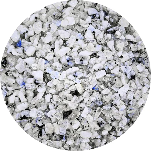 Vista 31 de Amazing Gemstone Chips de cristal de piedra lunar arcoíris para acuario, grava para pecera, pequeñas virutas de piedra rodada y pequeños cristales