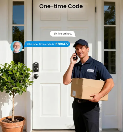 Vista 6 de Cerradura de puerta con huella dactilar Veise con 2 perillas - Cerradura de puerta sin llave con mango, teclado electrónico con cerrojo