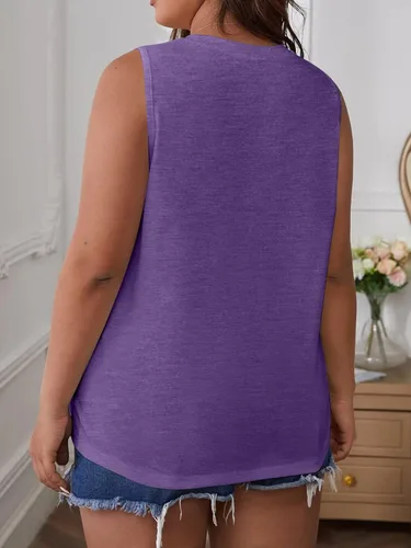 Vista 6 de Bliwov Camiseta sin mangas para mujer, cuello redondo, ajuste holgado, básica, color sólido, informal, para verano