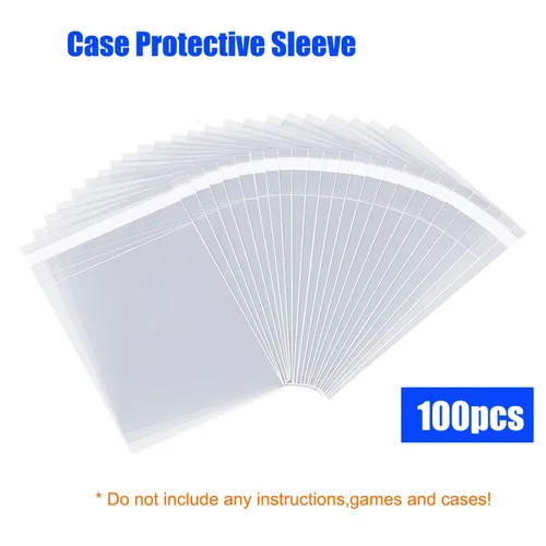 Vista 6 de ASTONEY 100 PCS Resealable Sleeve OPP Plastic Bags for Sony PS2 Game Case, Game Case Protective Sleeve