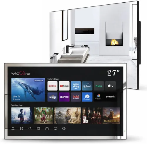 Vista 10 de Soulaca Espejo inteligente de 22 pulgadas LED TV IP65 impermeable con control de voz ATSC DTV sintonizador, WiFi y Bluetooth, baño de lujo, espejo
