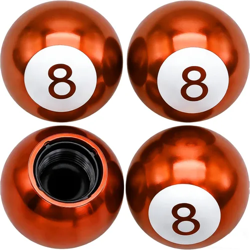 Vista 20 de 4PCS Pool 8 Ball Style Tire Valve Stem Cap, Car Tire Accessories, Copper Core Dustproof Tire Valve Stem Cover, Corrosion Resistant Airtight Tyre