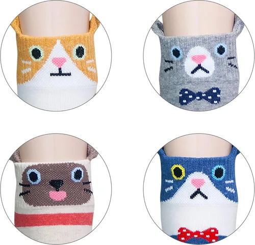 Vista 4 de KONY Women's Girls Cute Animal Designed Funny Novelty Crew Socks, Cat Dog Owl Panda Pattern Gift Ideas Size 6-9