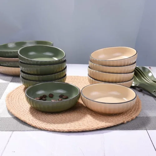 Vista 5 de Plato de cerámica de salsa de soja de 6 onzas, cuencos grandes para salsa, cuencos de porcelana para salsa de soja, postre y tomate, juego de 5