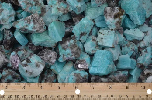 Vista 3 de Fantasia Materiales: 1 lb Amazonita Piedras en bruto de Madagascar