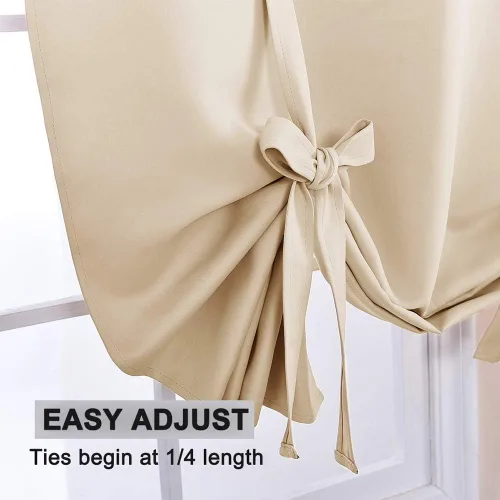 Vista 4 de Pony Dance Cenefa Enrollable Beige - Cenefa de Ventana para Cocina Cortina Enrollable con Ojales para Decoración del Hogar Cenefa Ajustable, 42''An