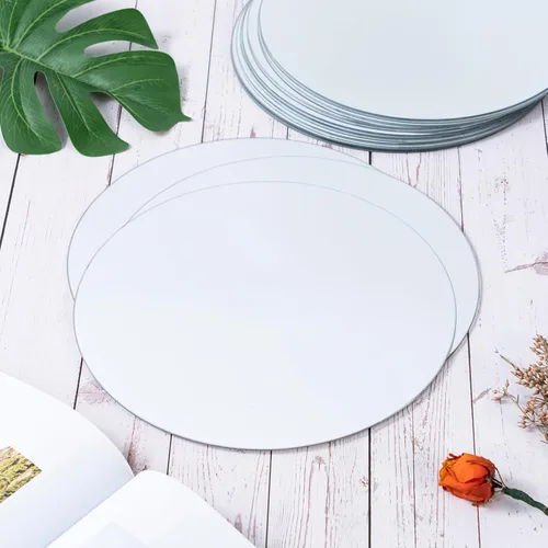 Vista 8 de Round Mirror Centerpieces - Set of 12, 2mm Thick 12" Glass Mirrors for Tables, Candle Plate, Decorative Tiles, Craft, Vanity, Party Décor, Wedding