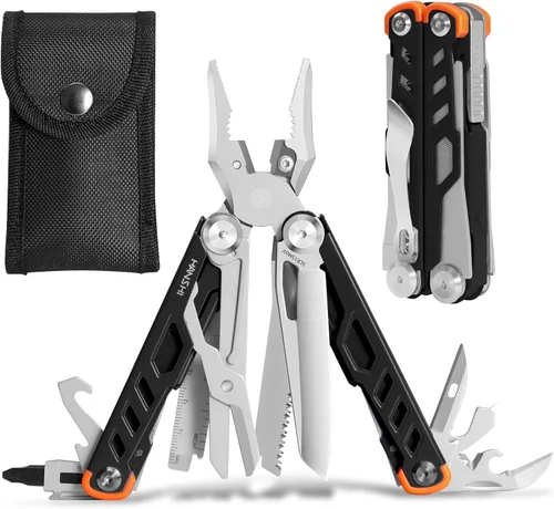 Vista 18 de HANSHI Llave Ajustable Mejorada Martillo Multiherramienta con Cortadores de Alambre Reemplazables de Acero de Tungsteno YG10 para Hombres, Cuchillo