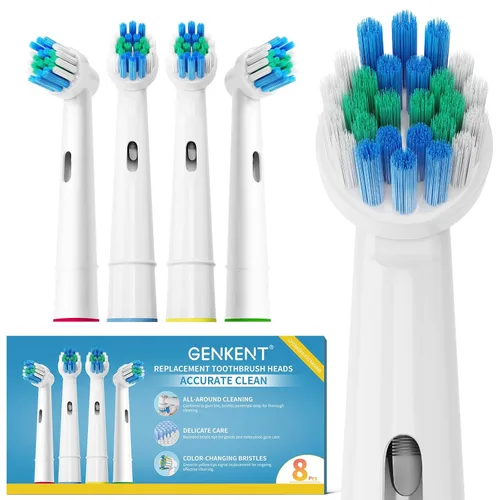 Vista 8 de Cabezales de repuesto compatibles con Oral B Braun, 12 piezas cabezales de cepillo de dientes eléctricos profesionales compatibles con cabezales