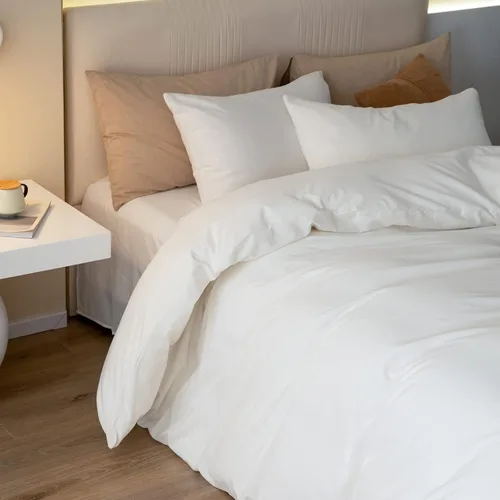 Vista 3 de JIYUAN - Juego de 2 piezas de 1 funda de edredón de algodón 100% lavado de 68x90 pulgadas (relleno no incluido) y 1 funda de almohada, cómodo