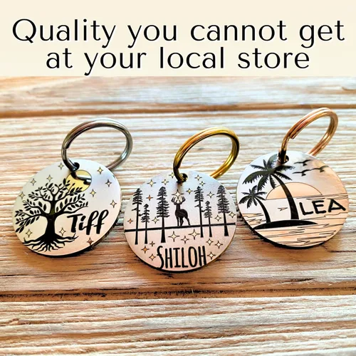 Vista 5 de PawFurEver Placa para perro con código QR – Etiquetas de identificación personalizadas para perros, etiqueta de perro grabada y etiqueta