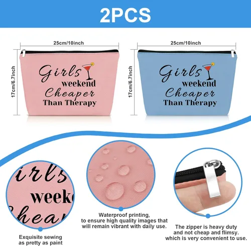 Vista 2 de Mikela Bolsa de cosméticos de regalo de fin de semana para, Azul+Rosa