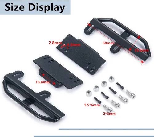 Vista 4 de MORLORDY RC Rock Rails pedal lateral placa de pie placa de pie toboganes de roca para 1/24 RC Crawler Accesorios de coche SCX24 actualizaciones