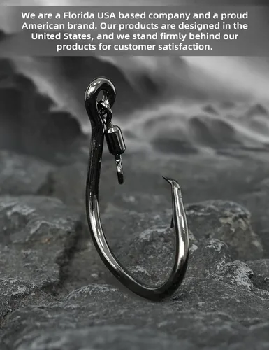 Vista 5 de BLUEWING Gancho de círculo de desplazamiento de amplio espacio con giro de acero inoxidable de gran juego, cebo vivo, anillo para agua dulce y agua