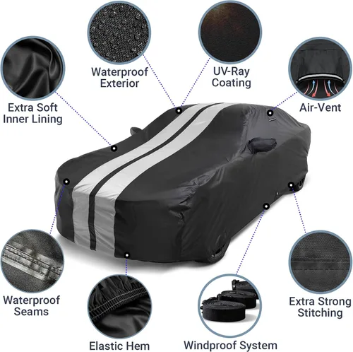 Vista 4 de iCarCover - Funda de auto personalizada para Buick Allure (2005-2010), impermeable, para todo tipo de clima, protector contra la lluvia, nieve