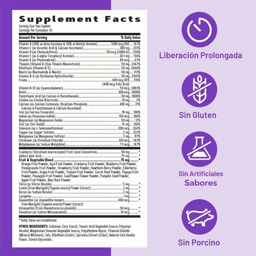 Vista 8 de GNC Ultra Mega Multivitamínico para mujer, 90 unidades, 45 porciones