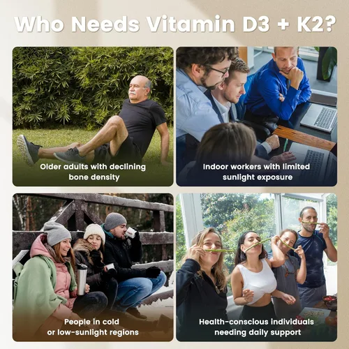 Vista 3 de VEV Corefeel Vitamina D3 K2, 5000 UI D3 100mcg K2 (MK 7), 300 cápsulas blandas, suplemento de vitamina D y K 2 en 1 con aceite de coco, apoya