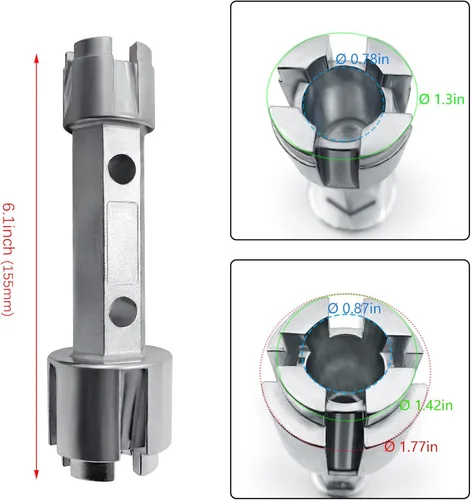 Vista 4 de Llave de desagüe de bañera, llave de drenaje resistente, llave de aleación de aluminio para instalar y quitar la mayoría de desagües de baño y ducha