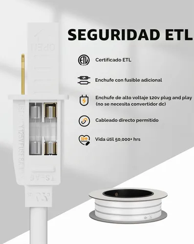 Vista 6 de Shine Decor Tira de luces LED AC 120V, tira de neón eco de 120 LED/m sin puntos, conectable y cortable, impermeable IP65 y resistente a la Amarillo