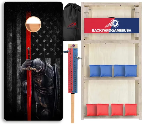 Vista 83 de BackYardGamesUSA Juego de tablas de Cornhole Pro Fabricado en Estados Unidos Abedul báltico 3/4 Sin rebote Patas triples gruesas Dos 2