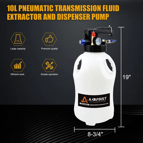 Vista 2 de Kit de bomba de transferencia de fluidos de transmisión, extractor de fluido neumático de 10L y herramienta dispensadora con adaptador para llenado