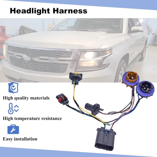 Vista 5 de Arnés de cableado para faros delanteros Ensamblaje de cableado de faros Compatible con 2007-2014 Chevy Tahoe Suburban Avalanche SUV GM Reemplazo