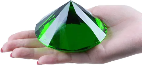 Vista 5 de Cristal verde diamante en forma de decoración 262.5 ft m joya de papel, idea de decoración de regalo para Navidad, Acción de Gracias