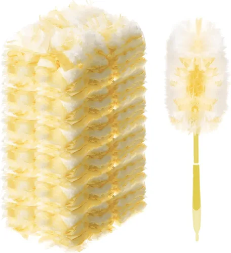 Vesici 300 piezas de repuesto de plumero compatibles con plumeros Swiffer, repuesto desechable a granel grueso con 1 mango resistente para limpieza,