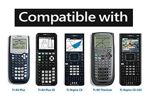 Vista 2 de Cable de carga para calculadora gráfica TI84 TI-84 Plus CE, también para TI 84 Plus C Silver Edition, TI Nspire CX/TI Nspire CX CAS (solo cable USB)