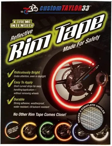 Vista 2 de customTAYLOR33 (Todas las Vehículos Cintas de Seguridad Reflectantes de Alta Intensidad para Llantas, Blancas/Plateadas/Cromadas