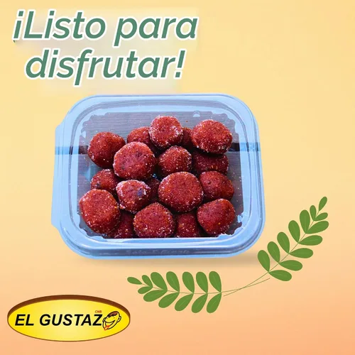 Vista 3 de El Gustazo Caramelos de bolas de tamarindo, Dulce de Tamarindo Natural, sabor dulce y picante, paquete de 8 onzas