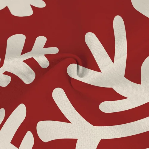 Vista 5 de GOOESING Fundas de almohada decorativas con copos de nieve felices de invierno rojos que caen para Navidad, funda para cojín navideño para sofá