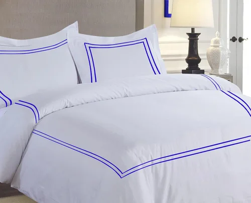 Vista 66 de BedDecor Lujoso juego de funda de edredón de algodón egipcio de 400 hilos, 1 pieza con hermoso bordado de 2 rayas