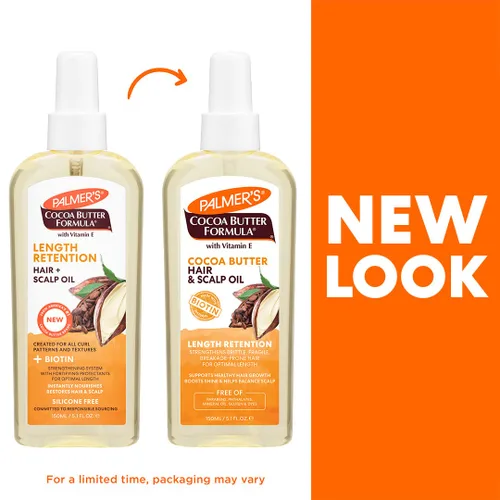 Vista 3 de Palmer's Aceite para cabello y cuero cabelludo con manteca de cacao y biotina para retener la longitud, 5.1 onzas (el embalaje puede variar)