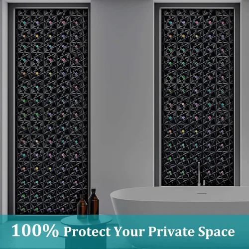 Vista 4 de Windimiley Película de Privacidad para Ventana con Bloqueo Total, Película de Ventana de Vidrio Manchado Control de Calor UV, Película Decorativa
