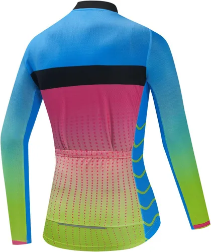 Vista 2 de Weimostar Camiseta de ciclismo de manga larga para mujer, ropa de bicicleta de montaña