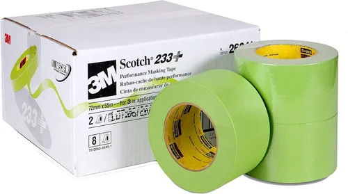 Vista 13 de 3M Scotch Cinta de enmascarar de alto rendimiento 233+, 46338, 1.417 pulgadas x 21.65 pulgadas, 1 rollo, flexible, resistente a la humedad, verde, a