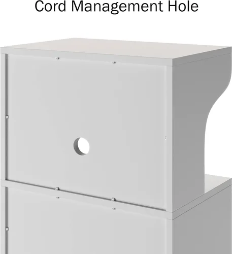 Vista 6 de Lavish Home - Soporte para microondas con cajón, armario de almacenamiento con puertas y ruedas de bloqueo, almacenamiento independiente de cocina