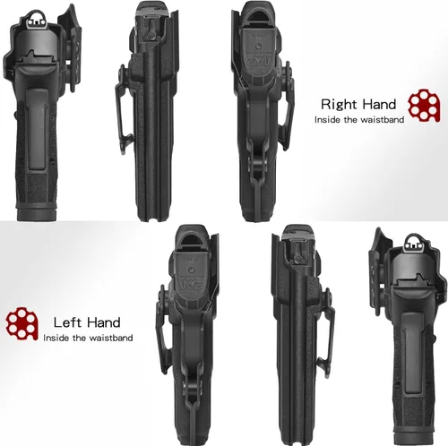 Vista 3 de Amberide IWB Kydex Holster for Smith & Wesson M&P 380 Shield EZ, Concealed Carry, No Optic/No Laser, Adjustable Cant, Posi-Click Retention, Made in