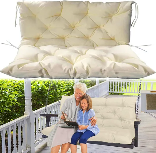 Vista 15 de Cojines de repuesto para columpio con respaldo, cojín de asiento para exteriores, cojines de banco de patio para muebles de exterior de 2 o 3