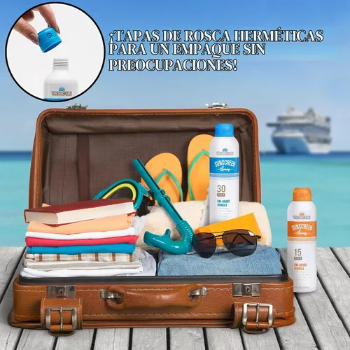 Vista 4 de GoPong Botella de aerosol de aluminio con petaca de protector solar (473 ml en total) - Petacas de alcohol ocultas para viajes – Contenedores