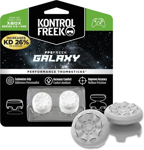 KontrolFreek FPS Freek Galaxy White para Xbox One y Xbox Series X Controller Pulgares de rendimiento 1 tiro alto 1 tiro medio blanco