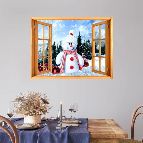 Vista 11 de wall26 - Mural de pared de Papá Noel de Navidad (24"x32", 02. Papá Noel y renos)