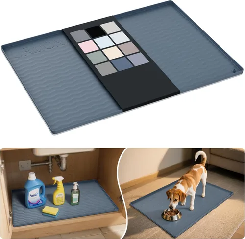 Vista 41 de URMONA - Tapete de silicona impermeable para debajo del fregadero, 16 x 10 Beige