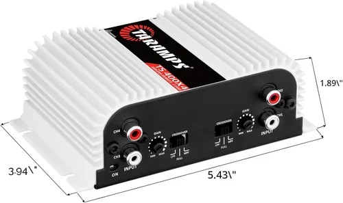 Vista 9 de Taramps TS 400x4 400 vatios RMS 4 canales Amplificador de audio para automóvil de rango completo, 2 canales puenteados, entrada RCA clase D