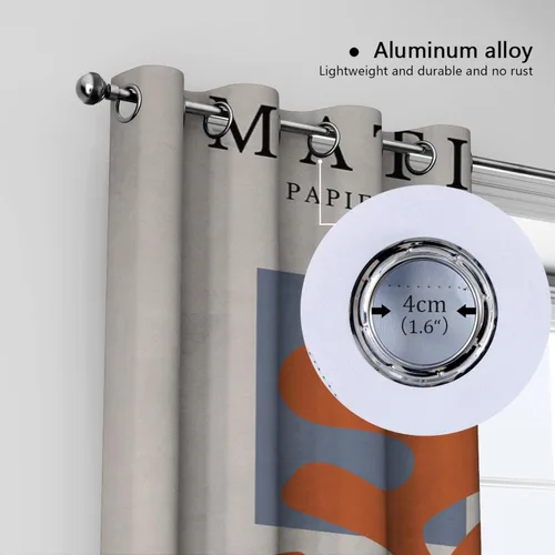 Vista 4 de Cortinas opacas de Matisse con diseño abstracto, moderno, bohemio, aislantes térmicos, para ventana, para dormitorio, sala de estar, 2 paneles, 2